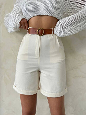 Gabardin kumaş şort