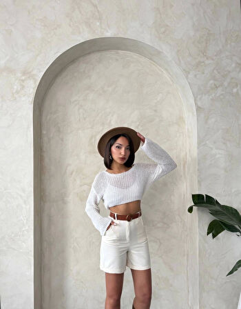 Gabardin kumaş şort