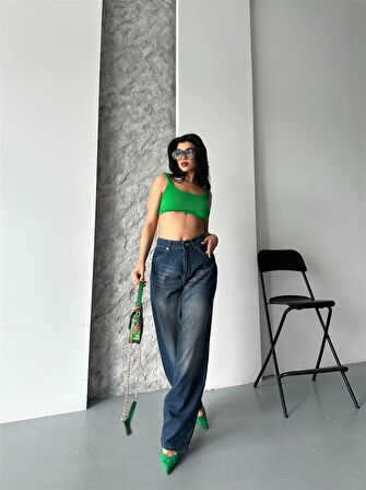 Baggy süper taş bıyık yıkama kahve tint jeans pantolon d2007