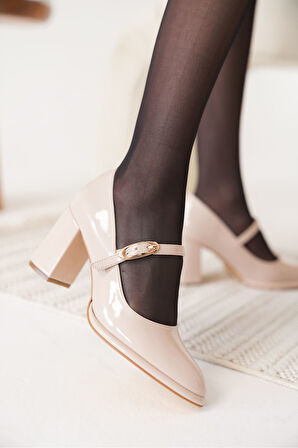 Alis Premium Bej Kadın Topuklu Ayakkabı