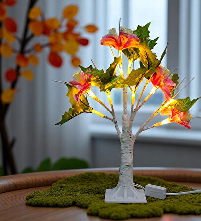 Dekoratif LED'li Çiçek Lamba - 35 cm