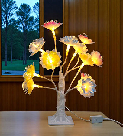 Dekoratif LED'li Çiçek Lamba - 35 cm