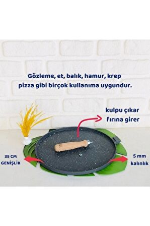 36 Cm Döküm Bazlama Gözleme Tavası