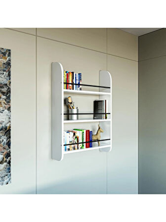 Alpa Ev Mobilya 3 Katlı Duvar Rafı Kitaplık | Çok Amaçlı Ahşap Mutfak – Banyo – Montessori Raf Ünitesi