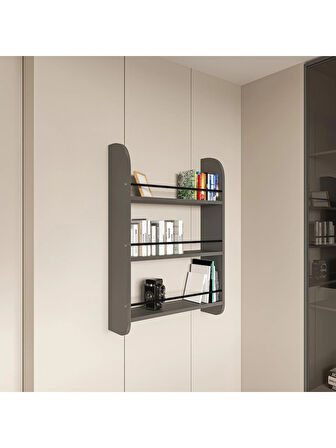 Alpa Ev Mobilya 3 Katlı Duvar Rafı Kitaplık | Çok Amaçlı Ahşap Mutfak – Banyo – Montessori Raf Ünitesi