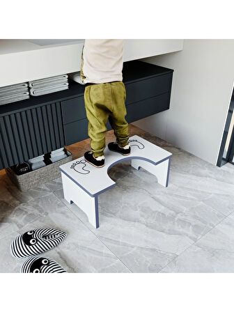 Alpa Ev Mobilya Çocuk Klozet ve Lavabo Önü Platform Tabure ,Montessori Tarzı Eğitim Yardımcı Basamak