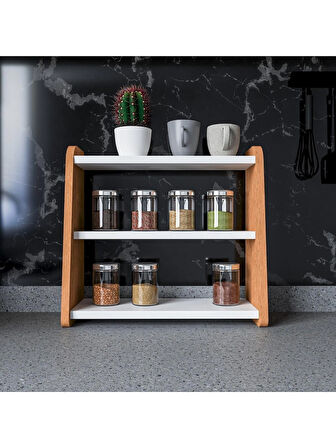 Alpa Ev Mobilya 3 Katlı Tezgah Üstü Organizer, Mutfak Rafı ,Modern Çok Amaçlı Raf