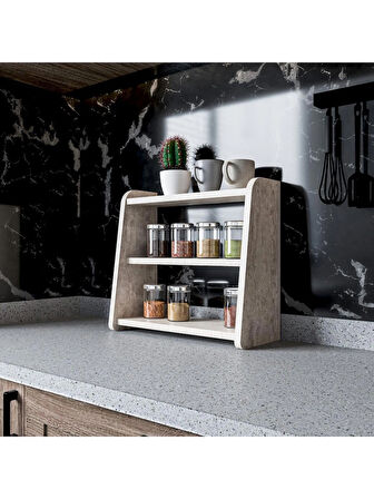 Alpa Ev Mobilya 3 Katlı Tezgah Üstü Organizer, Mutfak Rafı ,Modern Çok Amaçlı Raf
