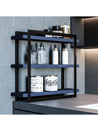 Alpa Ev Mobilya 3 Katlı Metal Çerçeveli Banyo Rafı, Modern Lavabo Üstü Tezgah Üstü Düzenleyici