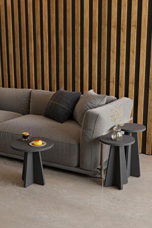 Alpa Ev Mobilya Mantar Sehpa 3’lü Zigon Sehpa Seti – İskandinav Stil Modern Salon Sehpası