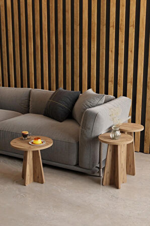 Alpa Ev Mobilya Mantar Sehpa 3’lü Zigon Sehpa Seti – İskandinav Stil Modern Salon Sehpası