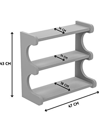 Alpa Ev Mobilya 3 Katlı Masa Üstü Raf – Ofis Düzenleyici,Çok Amaçlı Organizer Raf