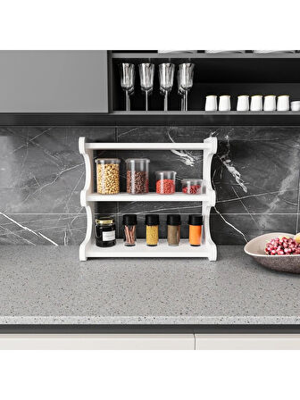 Alpa Ev Mobilya 3 Katlı Masa Üstü Raf – Ofis Düzenleyici,Çok Amaçlı Organizer Raf