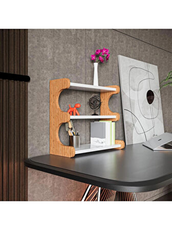 Alpa Ev Mobilya 3 Katlı Masa Üstü Raf – Ofis Düzenleyici,Çok Amaçlı Organizer Raf