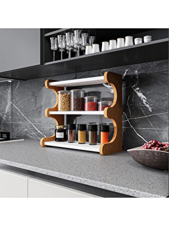 Alpa Ev Mobilya 3 Katlı Masa Üstü Raf – Ofis Düzenleyici,Çok Amaçlı Organizer Raf