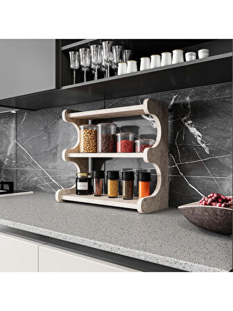 Alpa Ev Mobilya 3 Katlı Masa Üstü Raf – Ofis Düzenleyici,Çok Amaçlı Organizer Raf