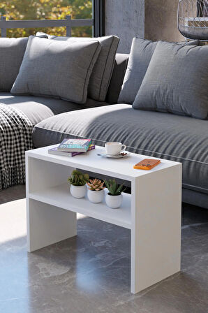 Alpa Ev Mobilya Alt Raflı Orta Sehpa – Modern Salon Sehpası, Dekoratif Çay & Kahve Sehpası,Yan Sehpa