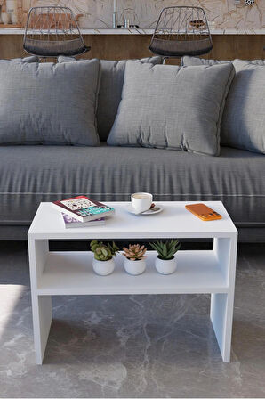 Alpa Ev Mobilya Alt Raflı Orta Sehpa – Modern Salon Sehpası, Dekoratif Çay & Kahve Sehpası,Yan Sehpa