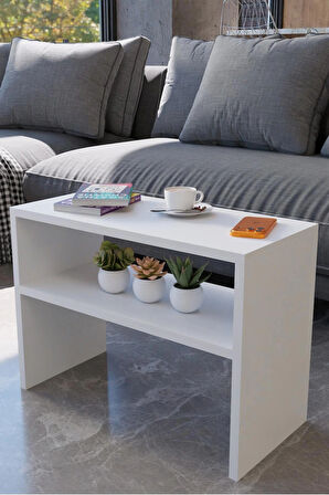 Alpa Ev Mobilya Alt Raflı Orta Sehpa – Modern Salon Sehpası, Dekoratif Çay & Kahve Sehpası,Yan Sehpa