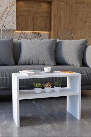 Alpa Ev Mobilya Alt Raflı Orta Sehpa – Modern Salon Sehpası, Dekoratif Çay & Kahve Sehpası,Yan Sehpa