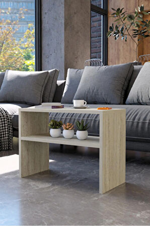 Alpa Ev Mobilya Alt Raflı Orta Sehpa – Modern Salon Sehpası, Dekoratif Çay & Kahve Sehpası,Yan Sehpa