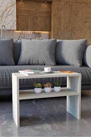 Alpa Ev Mobilya Alt Raflı Orta Sehpa – Modern Salon Sehpası, Dekoratif Çay & Kahve Sehpası,Yan Sehpa