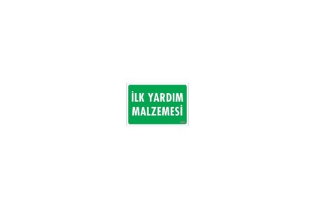İlk Yardım Malzemesi Uyarı Levhası 17,5x25 KOD:1002