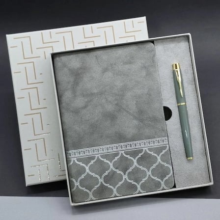 Kutulu Deri Defter Roller Kalem Set