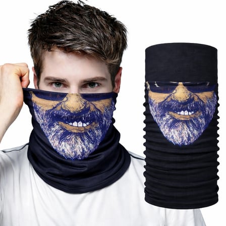 Sakallı Yüz Desenli Baf – Çok Amaçlı Boyunluk & Maske 1 No