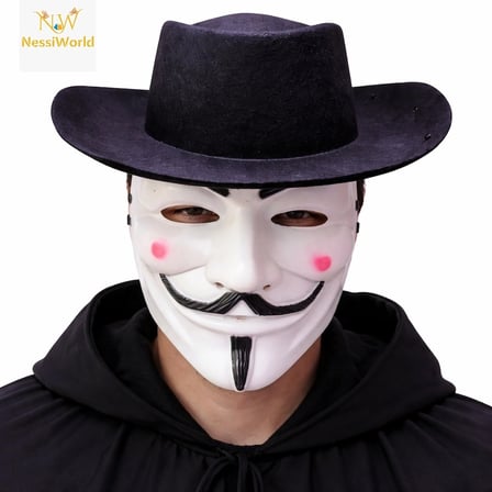 Maske ve Şapka Seti – Anonim Stil Parti Maskesi