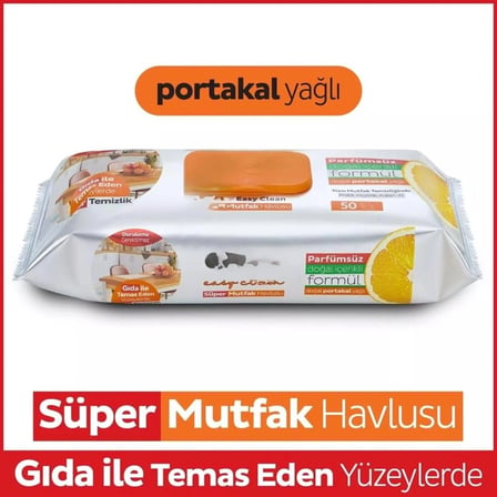 Mutfak Temizlik Havlusu 50 Adet Portakal