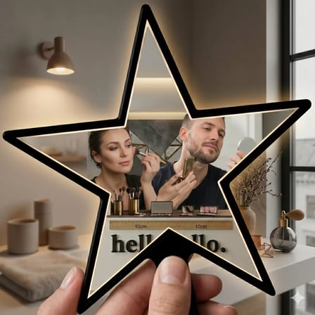 Yıldız Tasarım Kırılmaz Pleksi El Aynası - 10x10 cm Unisex Çanta Boyu