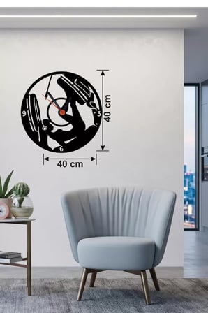 Fitness ve Spor Temalı Ahşap Duvar Saati - 40x40 cm Leg Press Tasarım