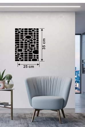 Modern Geometrik Desenli Ahşap Duvar Tablosu - 25x35 cm Dekoratif Pano