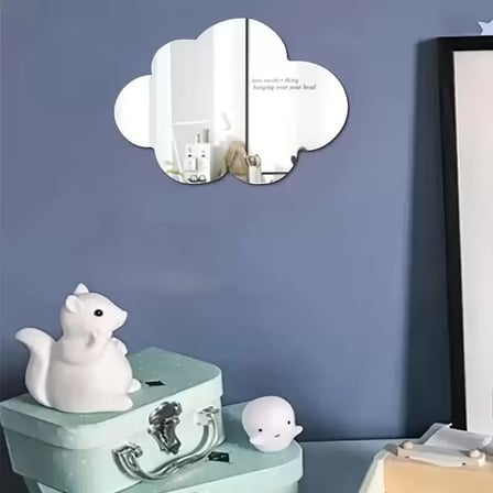 30x20 cm Bulut Formlu Kırılmaz Pleksi Duvar Aynası - Çocuk Odası Güvenli Ayna