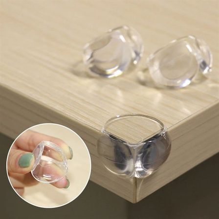Bebek Çocuk Yumuşak ve Esnek Dairesel Şeffaf Yapışkanlı Güvenlik Köşe Koruyucu