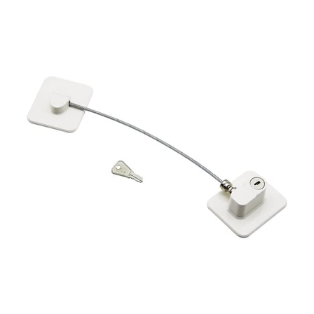 BEYAZ PLAKA HALATLI EMNİYET KİLİT 5X6CM YAPIŞKANLI MONTAJ=2PCS PLAKA HALAT=18.8CM