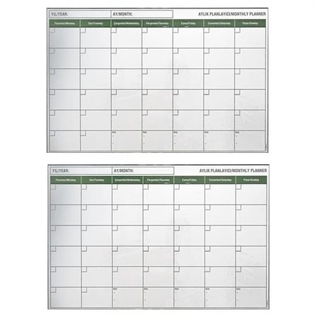 Manyetik Yapışkanlı Bir Aylık Program Planlayıcı Takvim 85x56 cm