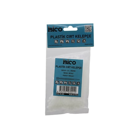 100PCS BEYAZ 2.5X100MM PLASTİK CIRT KELEPÇE