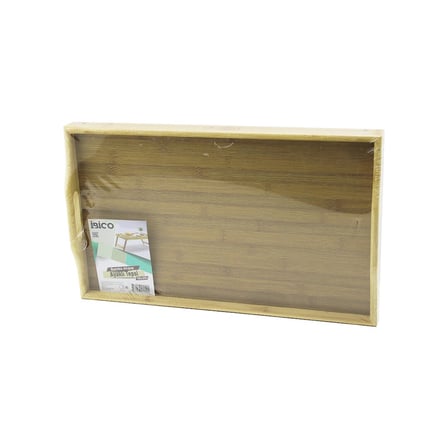 DİKDÖRTGEN=30X50CM AÇ KAPA AYAKLI = 20CM AHŞAP BAMBU SUNUM TEPSİ
