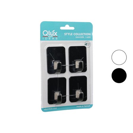 4PCS CLOUD ASKI NO-2 SİYAH - BEYAZ PLASTİK YAPIŞKANLI MONTAJ