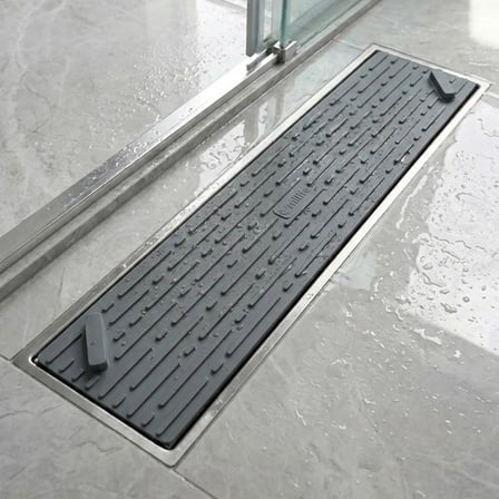Gri Uzun Gider Kapağı Silikon Mat – Koku Önleyici ve Haşere Engelleyici Gider Koruyucu