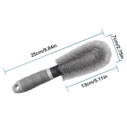 Gri Oto Jant Temizleme Fırçası – Ergonomik Saplı, Lastik ve Jant Detay Temizliği İçin Güçlü Kıllı Fı