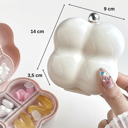 Kompakt Çiçek Model İlaç Kutusu – 7 Bölmeli Günlük ve Seyahat Tipi Mini Hap Düzenleyici