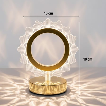 Güneş Şeklinde Kristal LED Masa Lambası – Dokunmatik, 3 Renk Işık Modlu, Şarjlı Mini Dekoratif Gece 