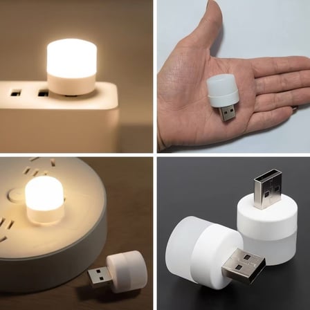 USB Mini Top LED 10’lu Aydınlatma Seti – Beyaz Renkli Gece Lambası, Enerji Tasarruflu Mikro LED Işık
