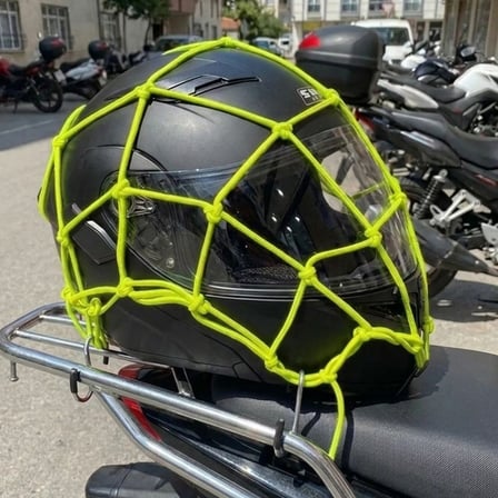 Kask Esnek Motosiklet Kask ve Bagaj Filesi – Kask Sabitleyici Plastik Kancalı Taşıma Ağı 35x35 cm