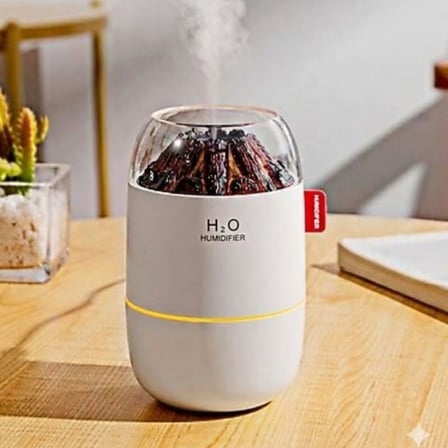 Ahşap Odun Ateşi Tasarımlı 280 Ml Ultrasonik Hava Nemlendirici &amp; Aroma Difüzör – Soğuk Buhar Mak