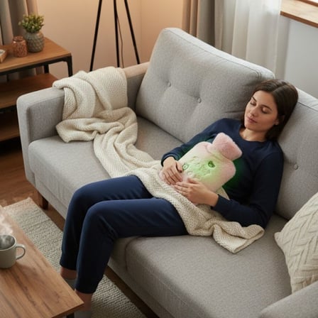Işıklı Ayıcıklı Figürlü Pembe Peluş Sıcak Su Torbası 1 Lt – Yumuşak Kılıf, Uzun Süre Sıcak Tutan Ter