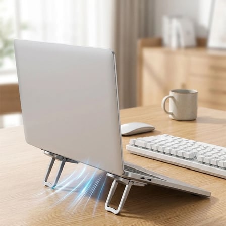1 Çift Yapışkanlı Katlanabilir Laptop Standı – Mini Notebook Yükseltici, Taşınabilir Kaymaz Laptop A